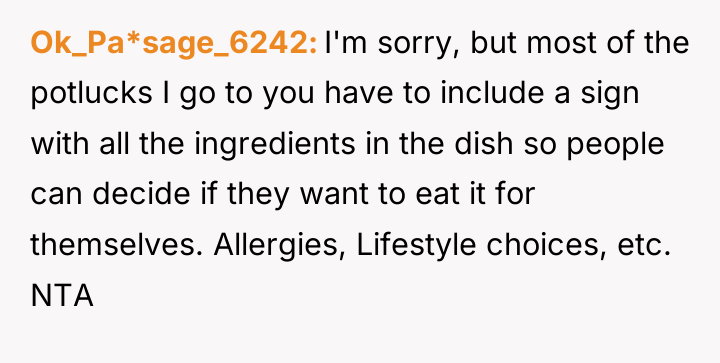 Ok_Pa*sage_6242 I'm sorry, but most of the potlucks I go...