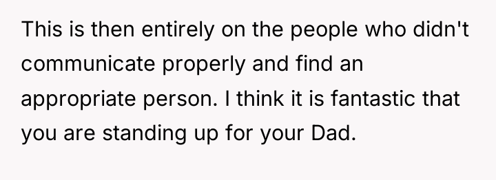 This is then entirely on the people who didn't communicate...