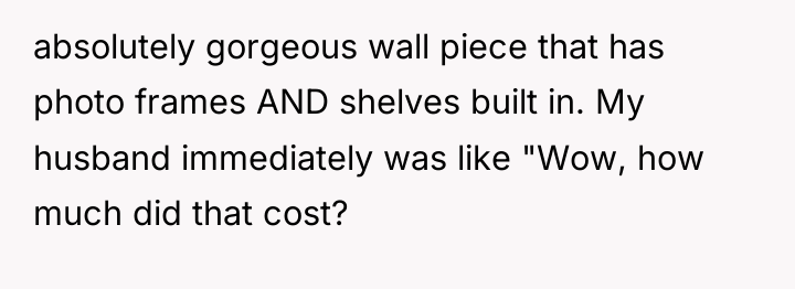 absolutely gorgeous wall piece that has photo frames AND shelves...