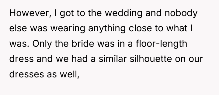 However, I got to the wedding and nobody else was...