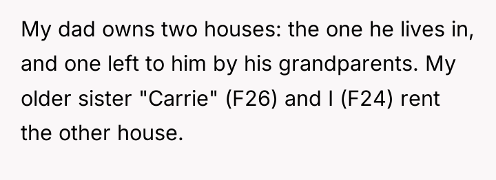 My dad owns two houses: the one he lives in,...