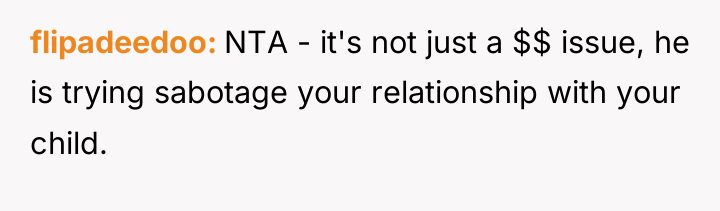 flipadeedoo NTA - it's not just a $$ issue, he...