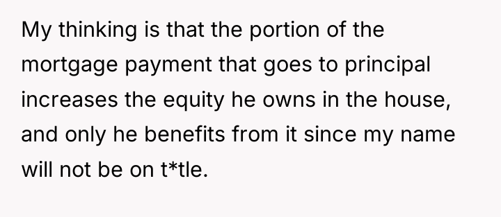 My thinking is that the portion of the mortgage payment...