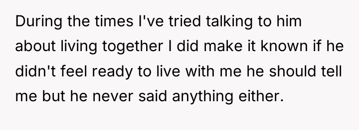 During the times I've tried talking to him about living...