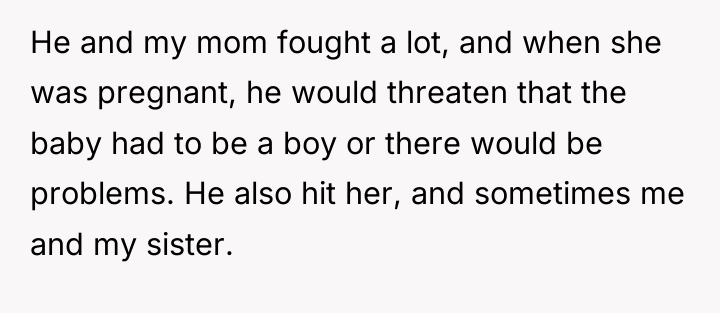 He and my mom fought a lot, and when she...