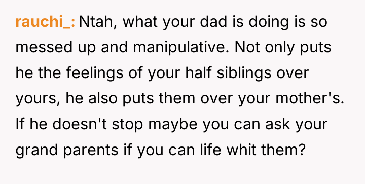 rauchi_ Ntah, what your dad is doing is so messed...