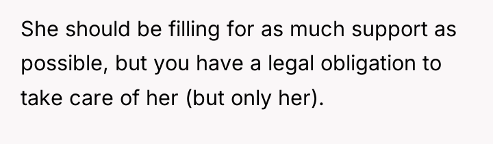 She should be filling for as much support as possible,...
