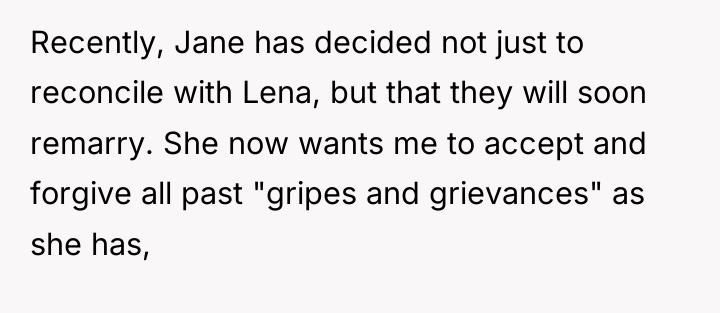 Recently, Jane has decided not just to reconcile with Lena,...