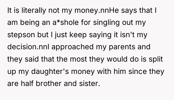 It is literally not my money.nnHe says that I am...