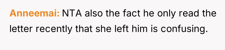 Anneemai NTA also the fact he only read the letter...