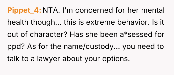 Pippet_4 NTA. I'm concerned for her mental health though... this...