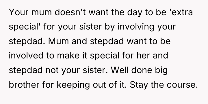 Your mum doesn't want the day to be 'extra special'...