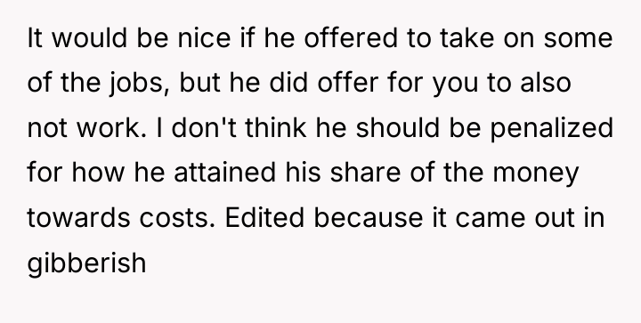 It would be nice if he offered to take on...