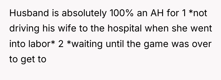 Husband is absolutely 100% an AH for 1 *not driving...