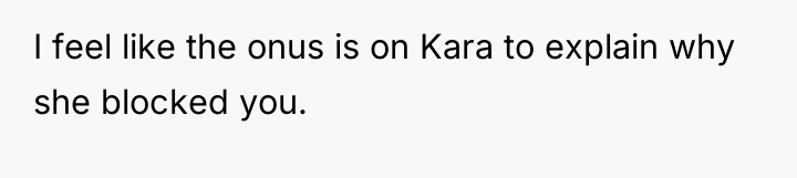 I feel like the onus is on Kara to explain...