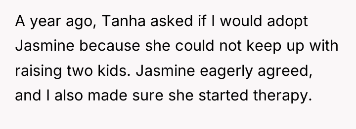 A year ago, Tanha asked if I would adopt Jasmine...