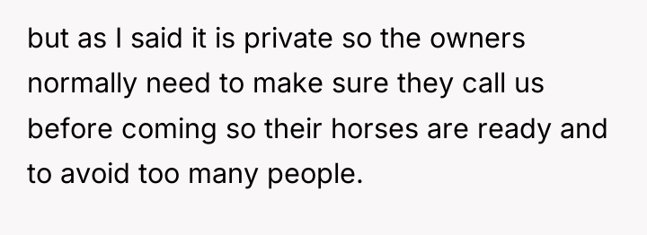 but as I said it is private so the owners...