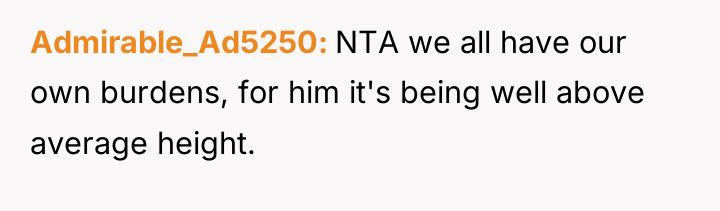 Admirable_Ad5250 NTA we all have our own burdens, for him...