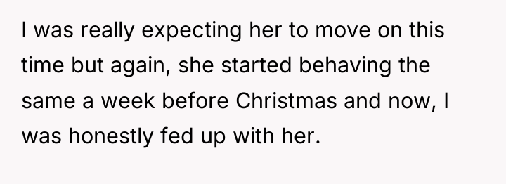 I was really expecting her to move on this time...