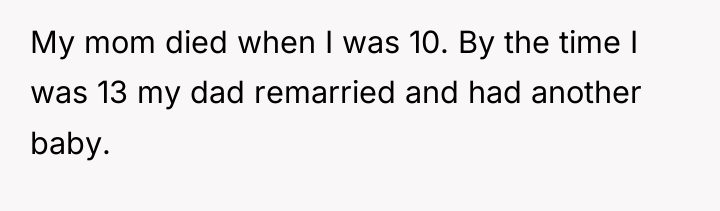 My mom died when I was 10. By the time...
