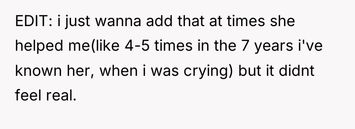 EDIT: i just wanna add that at times she helped...