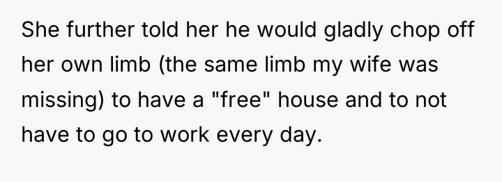 She further told her he would gladly chop off her...