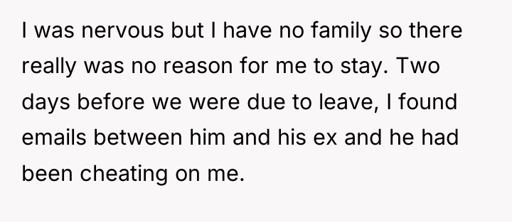 I was nervous but I have no family so there...