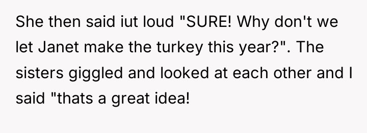 She then said iut loud "SURE! Why don't we let...