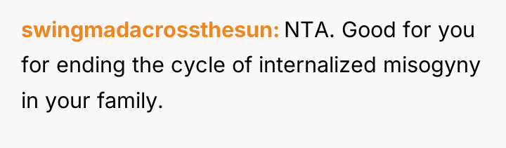 swingmadacrossthesun NTA. Good for you for ending the cycle of...