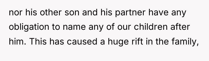 nor his other son and his partner have any obligation...