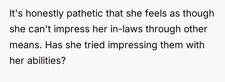It's honestly pathetic that she feels as though she can't...