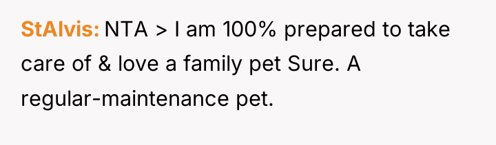 StAlvis NTA > I am 100% prepared to take care...