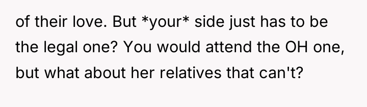 of their love. But *your* side just has to be...