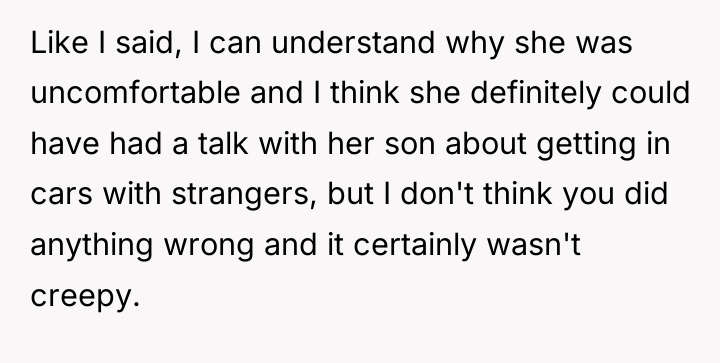 Like I said, I can understand why she was uncomfortable...