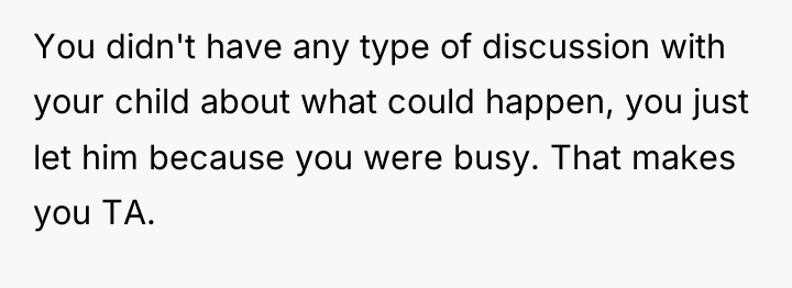 You didn't have any type of discussion with your child...