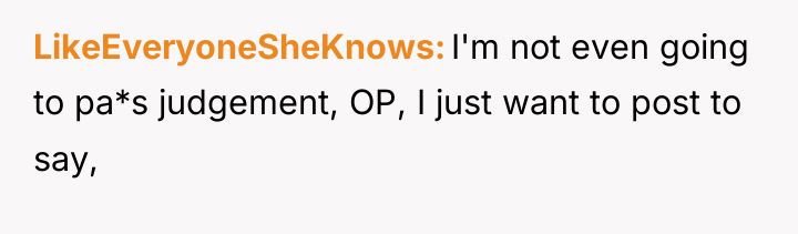 LikeEveryoneSheKnows I'm not even going to pa*s judgement, OP, I...