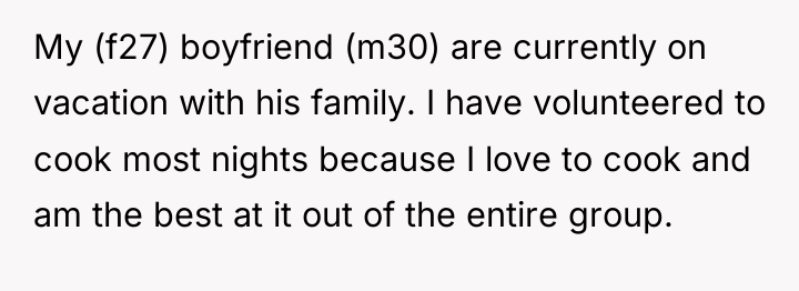 My (f27) boyfriend (m30) are currently on vacation with his...