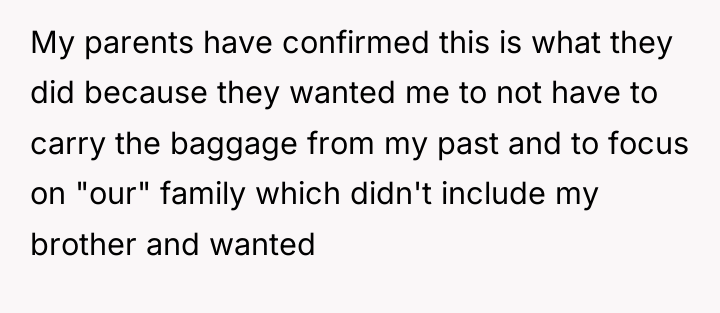 My parents have confirmed this is what they did because...
