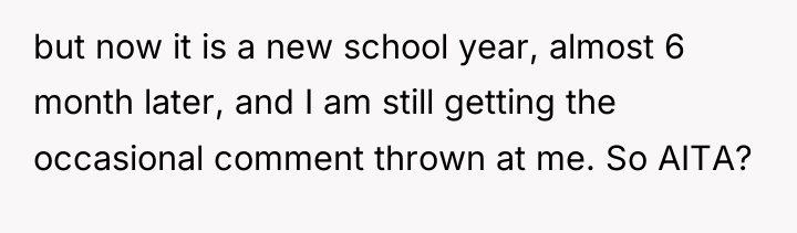 but now it is a new school year, almost 6...