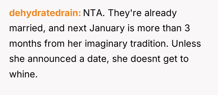 dehydratedrain NTA. They're already married, and next January is more...