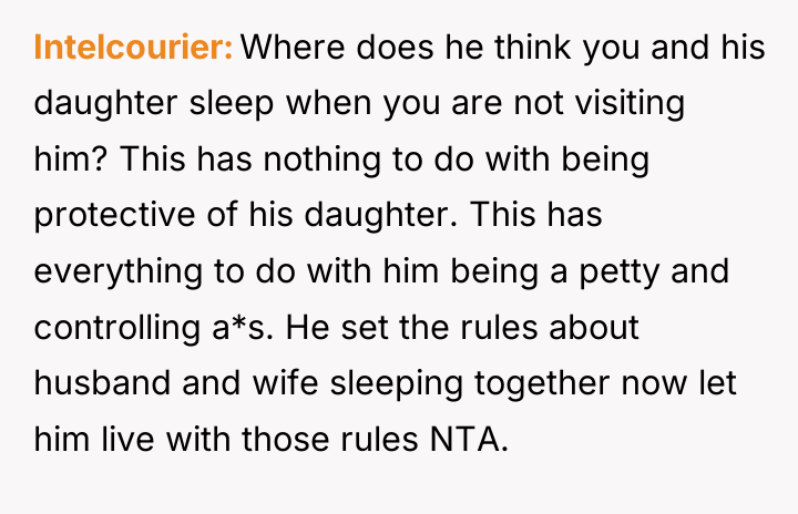 Intelcourier Where does he think you and his daughter sleep...