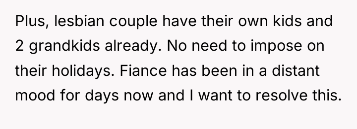 Plus, lesbian couple have their own kids and 2 grandkids...