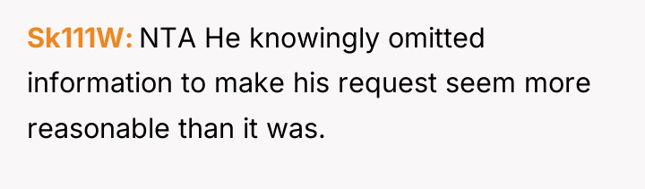 Sk111W NTA He knowingly omitted information to make his request...