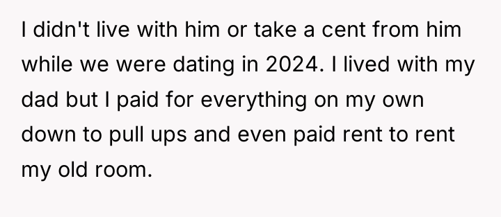 I didn't live with him or take a cent from...