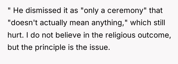 " He dismissed it as "only a ceremony" that "doesn't...