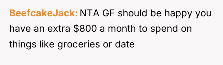 BeefcakeJack NTA GF should be happy you have an extra...