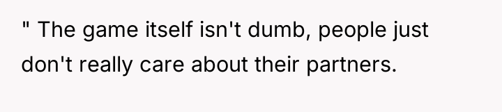 " The game itself isn't dumb, people just don't really...