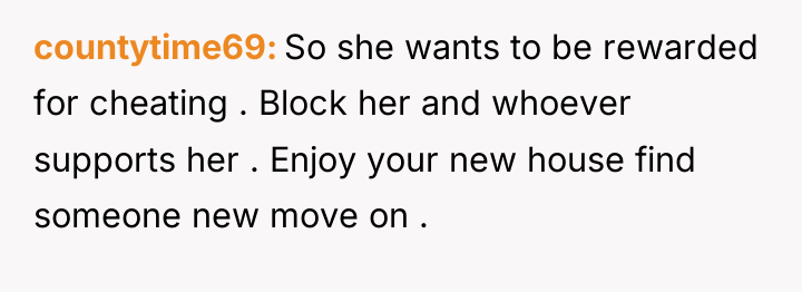 countytime69 So she wants to be rewarded for cheating ....