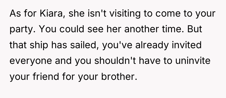 As for Kiara, she isn't visiting to come to your...