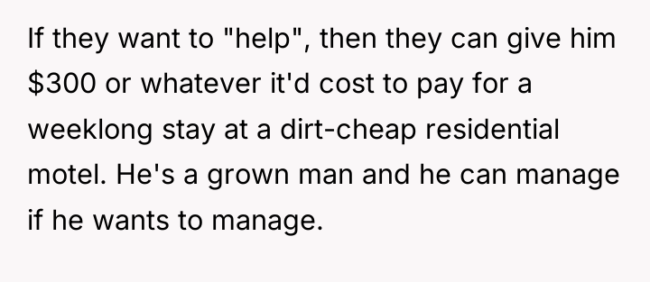 If they want to "help", then they can give him...